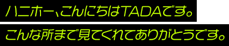 ハニホー、こんにちはTADAです。こんな所まで見てくれてありがとうです。